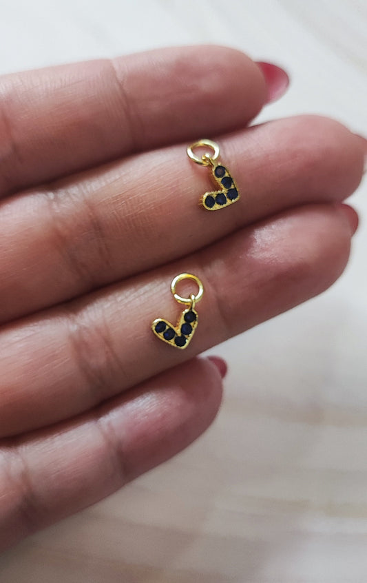 CORAZONES ZIRCONES NEGROS