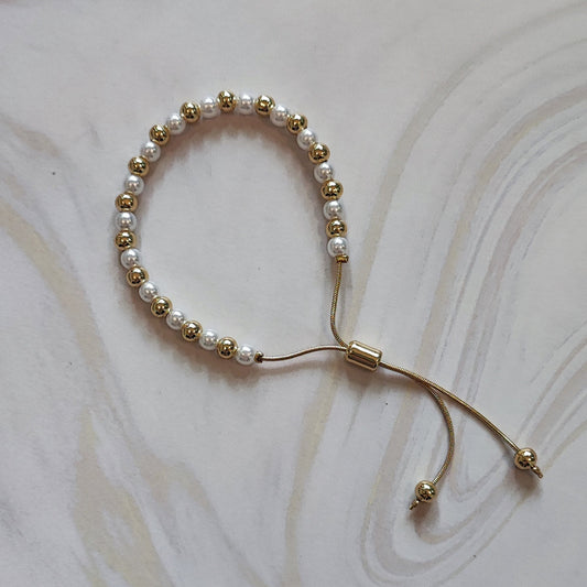 PULSERA PERLA ACRILICA Y BALIN